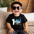 thumbnail image 4 of Shark 1st Birthday Shirt for Baby Boys Shark Themed First Birthday Outfit Black Short Sleeve Shirt, 4 of 4