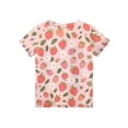 thumbnail image 4 of CCRFTGI Cute Shirts for Kids Girls 10-12 Short Sleeve Fruit Print Girls Clothes Tee Shirts Summer Casual Soft Lightweight Crew Neck Shirts Light pink 5-6 Years, 4 of 4