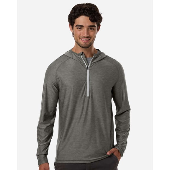 HUK H1200668 Men's Atoll Half-Zip Hooded Pullover-Moss-3XL