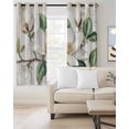 thumbnail image 2 of Flowers Leaves Blackout Curtains 63 Inches Long for Bedroom, Farmhouse White Botanical Magnolia Retro Thermal Insulated Room Darkening Black Out Window Curtain Panels Grommet Drapes for Living Room, 2 of 8