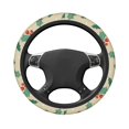 thumbnail image 6 of XMXT Christmas Hollyhock Beige Print Steering Wheel Cover, Elastic Non-Slip Universal Fit Car Decor Accessories Protector for Auto SUV Trucks, 6 of 8