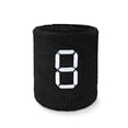 thumbnail image 2 of COUVER Embroidered White Number 8 Black 3 Inch Terry Cotton Athletic Wristbands 1 Pair (Mens), 2 of 8