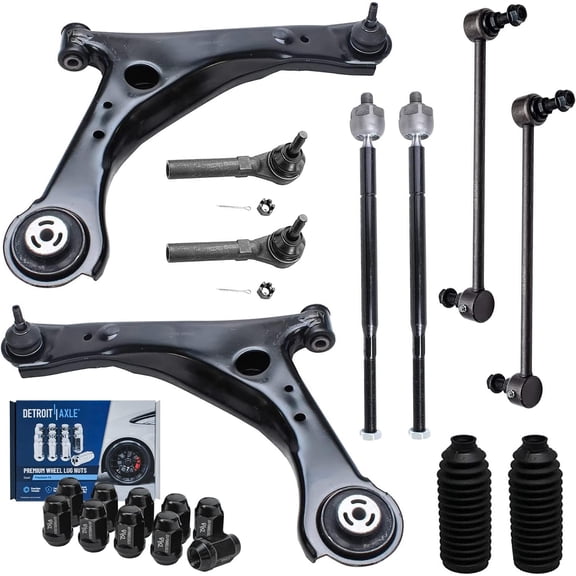 Detroit Axle - Front Lower Control Arms Sway Bars Tierods   10pc Lug Nuts Replacement for Town Country Grand Caravan Routan - 20pc Set