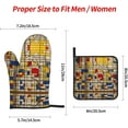 thumbnail image 3 of African Mud Cloth Tribal Print Oven Mitts and Pot Holders Sets 4 Piece Set Kitchen Women Men Cooking Baking Microwave Heat Resistant, 3 of 6
