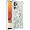 thumbnail image 3 of Samsung Galaxy A32 4G(Not 5G) Case,Creativity Clear Quicksand Glitter Flowing Liquid Floating Soft TPU Case w/Stand Bling Diamond Sparkle Phone Cover for Samsung Galaxy A32 4G  Silver, 3 of 14