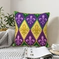 thumbnail image 6 of Kll Mardi Gras4 Decorative Throw Pillow Covers Velvet Soft For Couch Sofa Bedroom Living Room Outdoor -20"X20", 6 of 8