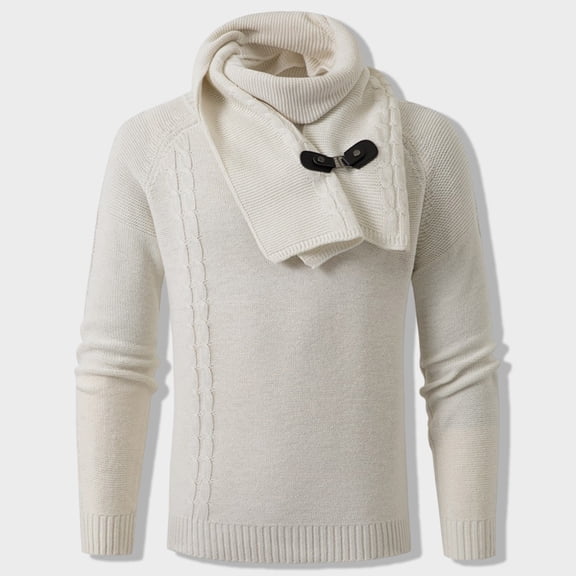 HOMADLES Long Sleeve Shirt Men Winter Warm Sweatshirts Outdoor Hiking Crewneck Kint Solid Sweaters Outdoor Hiking White
