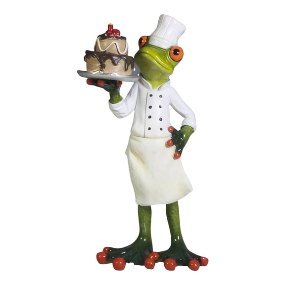 FC Design 7.5"H Frog Baker with Cake Figurine Statue Sculpture Ornament Decoration Home/Room Decor and Unique Gift Ideas for Housewarming, Holidays and Birthdays