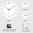 thumbnail image 7 of LINASHI Silent Wall Clock Wall Clock Silent Non-ticking Battery Operated Wooden Hanging Clock for Home Bathroom School Office Decor Battery Powered Wall Clock, 7 of 7