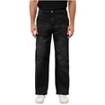 thumbnail image 5 of Miqool Mens Elastic Waist Jeans Washed Straight Leg Denim Pants Loose Fit Casual Trousers with Zipper and Button, 5 of 8