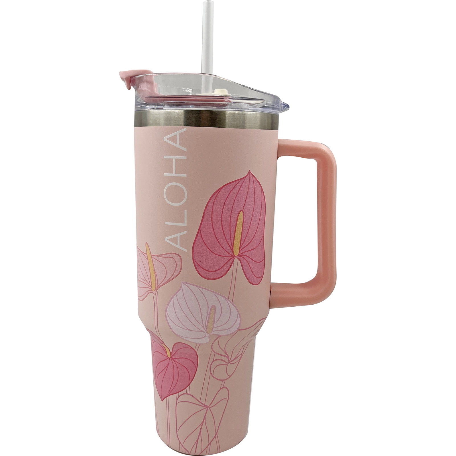 Natural HI Tumbler Anthurium 40 oz with Straw