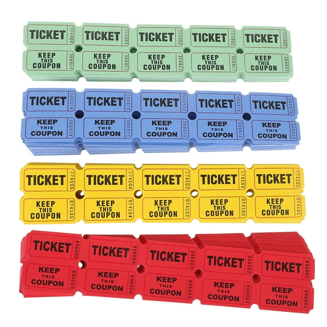 CIMAXIC Party 800Pcs Paper Game Tickets Raffle Tickets Party Game Accessory Coupon Tickets Carnival Party Paper Raffle Tickets Multi-color Raffle Tickets,10"X2.05"X0.04"