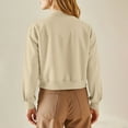 thumbnail image 5 of Women's Fall Winter Long Sleeve Stand Collar Shacket Coat Jacket With Side Pockets Lightweight Warm Casual Daily Wear Travel Loungewear Versatile Layering Piece | CSEONE,Beige XL, 5 of 9