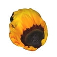 thumbnail image 2 of Disketp Flower Bush Sunflower Shower Caps,Reusable Shower Cap For Women, Double Layer Waterproof Hair Cap, Large Size For All Hair Lengths,For Girls Spa Home Salon Use, 2 of 9