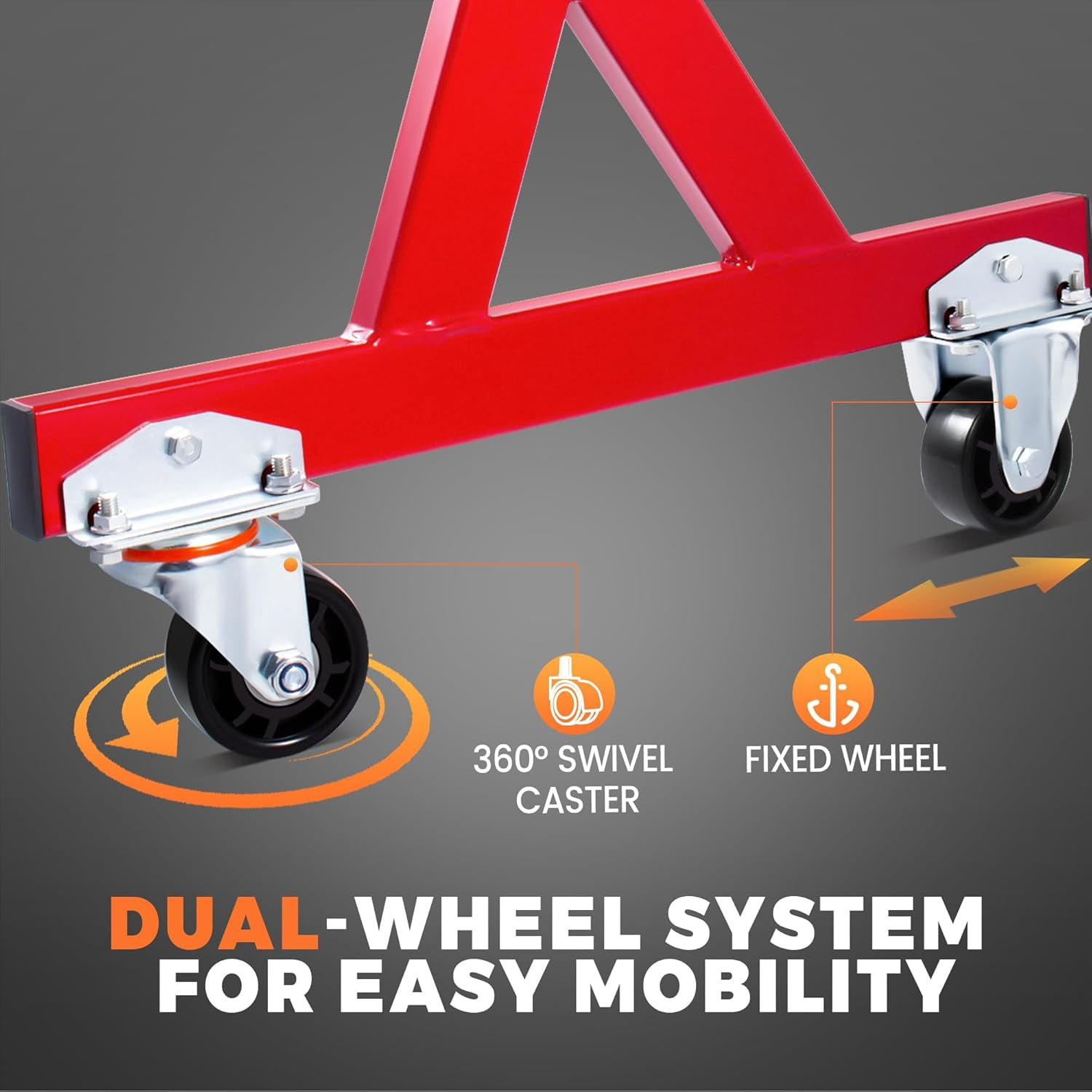 Rolling Engine Storage Stand, LS Compatible Engine Stand with Swivel Caster, Fits GM Chevy V8 LSx, Support for Engines and Transmissions, 2-Piece