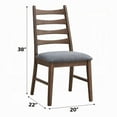 thumbnail image 5 of Mea Dining Side Chair Set of 2, Slatted, Dark Gray Linen Seat, Brown, 5 of 7