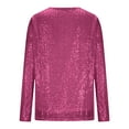 thumbnail image 5 of Wensltd Sparkle Sequin V Neck T Shirt for Women Fashion Casual Pullover Blouse Versatile Spring Outfit, 5 of 6