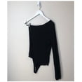 thumbnail image 3 of PHILANTHROPY Women's One Shoulder Dottie Ribbed Bodysuits in Black L, $128 NWT, 3 of 3