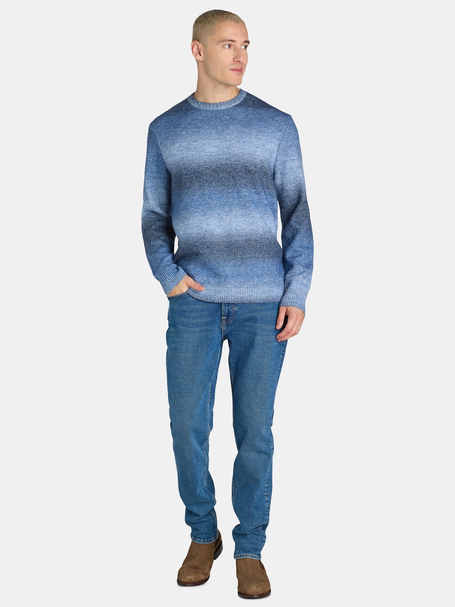 24AW完売品OMBRECHECKPULLOVERKNITshirt OMBRE CHECK PULLOVER KNIT SHIRTS ‐Cotton / Yak & Wool