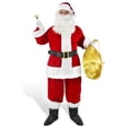 thumbnail image 3 of Men's Santa Claus Costume 11PCS. Velvet Adult Deluxe Santa Suit -L, 3 of 9
