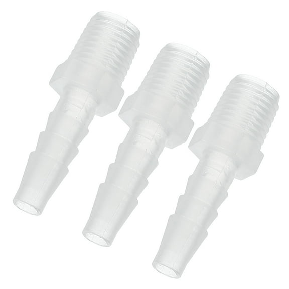 Uxcell 1/4" Barb x 1/4" G Male Connector, 3 Pcs Plastic Hose Barb Fitting Adapter