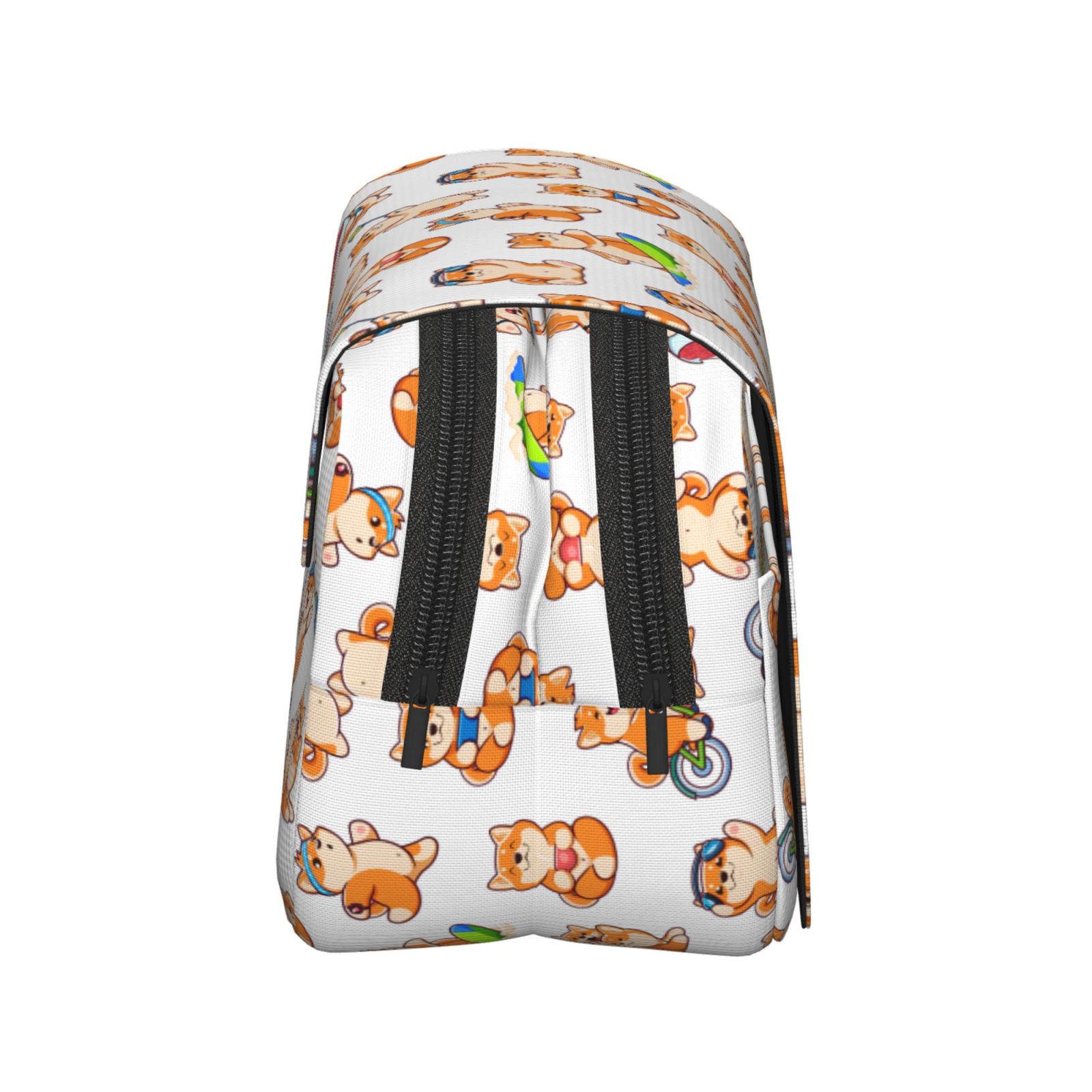 Rateoe Kawaii Shiba Dog Pattern Double Clamshell Pen Case, Storage Organizer with Two Zipper Compartments– Holds Up to 50 Pencils & Pens