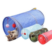 SLYNSHome Cat Tunnel Cat Toys for Indoor Cats,2 Way Cat Tunnels Collapsible Cat Play Tunnel Interactive Toy for Small Dogs,Puppy,Kitty,Kitten,Rabbit - Blue