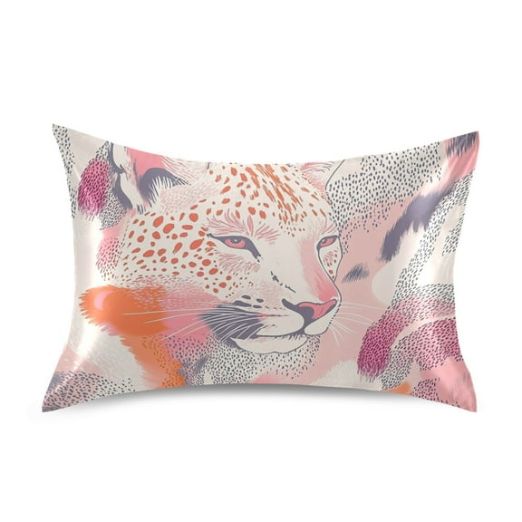 Leopard Print Pillowcases Soft Satin Pillow Covers Decorative Rectangle Envelope Closure for Women Men