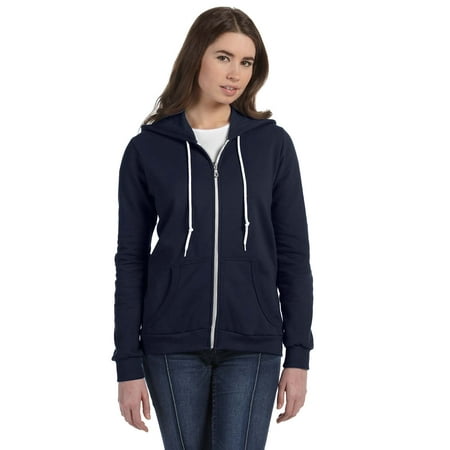 Anvil 71600FL Womens Full-Zip Hooded Fleece, Navy - Small