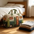 thumbnail image 4 of DAMAI Vintage Camper Quilted Duffle Bag, 3D Printed Quilted Travel Duffle with Whimsical Retro Camper & Floral Design, Boho Weekender Carry On Overnight Luggage for Camping Travel Road Trips, 4 of 8