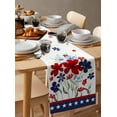 thumbnail image 3 of 4th of July Cotton Linen Table Runner Dresser Scarves, Stars Red Blue Table Runners for Dinning Table, USA Flag Theme Poppy Flower Kitchen Decor, Holiday Dinner Decoration-13x48 Inch, 3 of 6