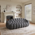 thumbnail image 2 of The Magic Home 99" 3-Seater Bubble Curved Couch, Dark Gray, 2 of 9