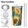 thumbnail image 4 of Sunflower 10oz Tumblers Stainless Steel Tumbler with Lid and Straw,Vacuum Insulated Double Wall Travel Tumbler Cups with Cleaning Brush for Coffee, Tea, 4 of 4