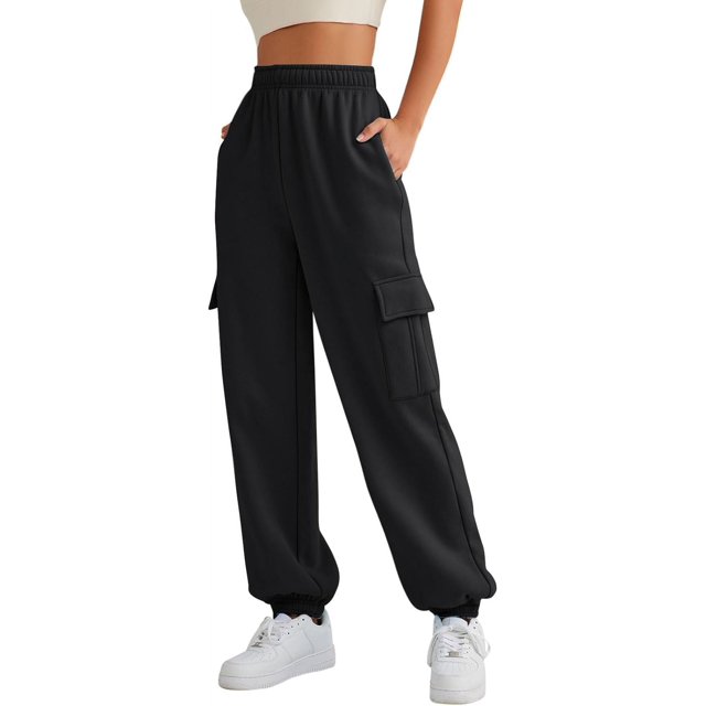 Womens Cargo Sweatpants Oversized Fleece Joggers Fall Fashion Outfits Y2k Clothes 2023 with Pockets