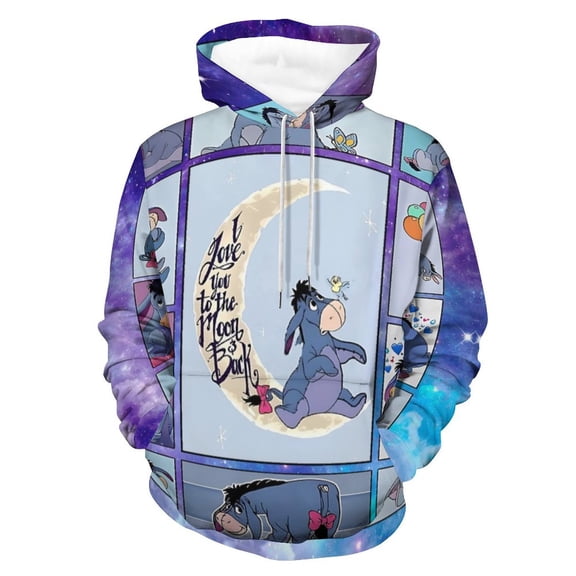 Unisex Ee-Yore Pullover Hoodies 3D Print Novelty Sweatshirts Hoodie With Pocket For Men Women