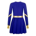 thumbnail image 6 of TiaoBug Girls Kids Diamond Long Sleeve Dance Dresses Cheer Leader Cheerleading Team Uniform Dress Up Blue 8, 6 of 7