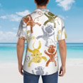thumbnail image 6 of Bixox Men's Hawaiian Shirts Men's Cartoon Monkey Print Short-Sleeve Shirt-Large, 6 of 8