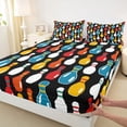thumbnail image 3 of Feelyou Kids Colorful Bowling Full Size Sheets, Cartoon Ball Game Bed Sheets, 4pcs, 3 of 7