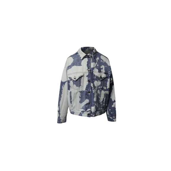 Pre-Owned Frame Le Oversized Splash Jacket in Blue Denim