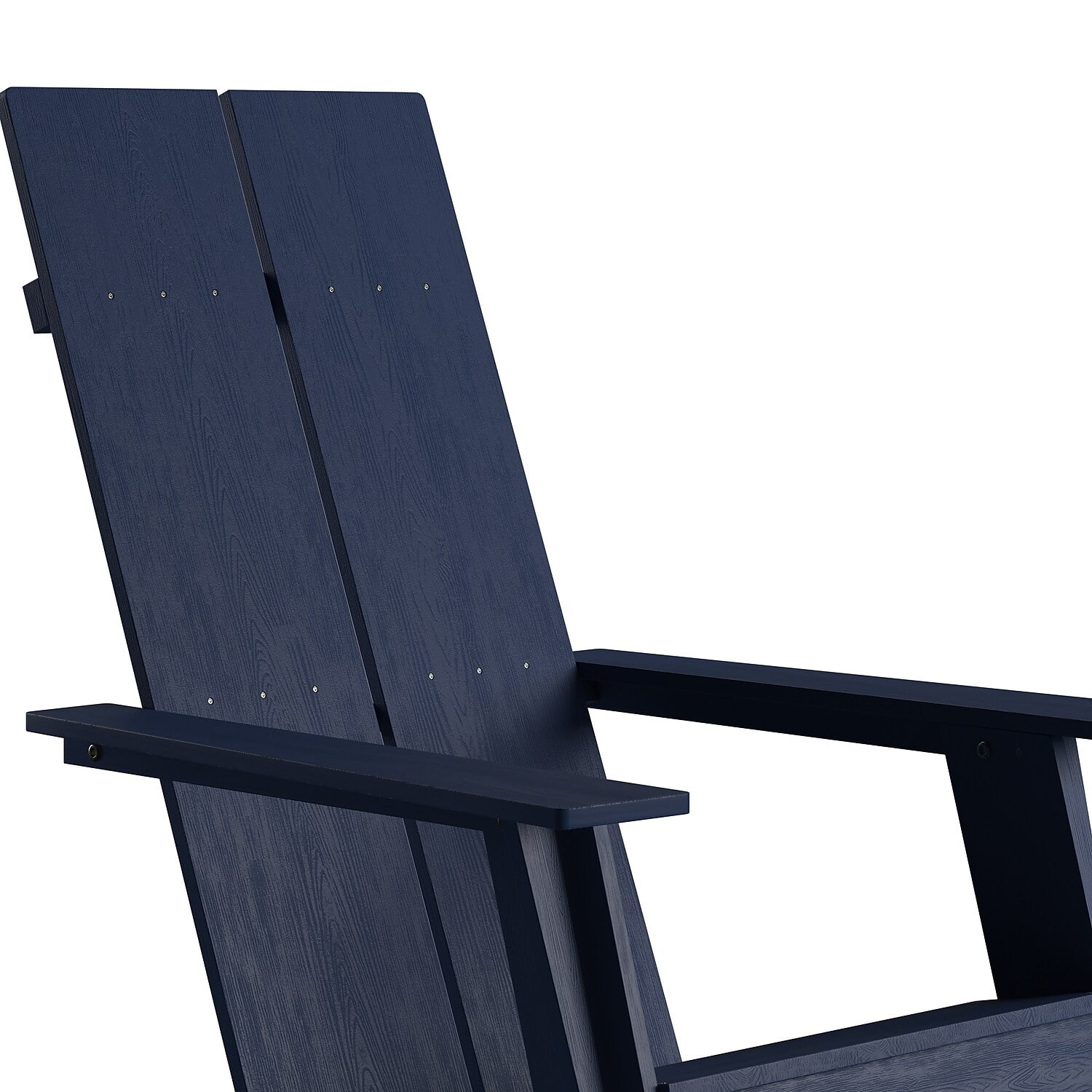 Flash Furniture Sawyer Poly Resin Wood Adirondack Chair - Navy (Set of 4)