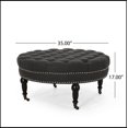 thumbnail image 2 of Upholstered Round Tufted Ottoman, 2 of 6