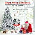 thumbnail image 6 of Costway 7.5ft Snow Flocked Hinged Christmas Tree Unlit Metal Stand, 6 of 10