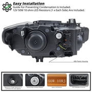 Spec-D Tuning Black LED Switchback Projector Headlights w/ Sequential Signal & Startup Animation Compatible with 2012-2015 BMW 3 Series F30 Sedan, Left + Right Pair Headlamp Assembly