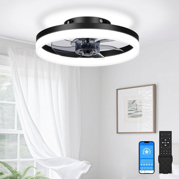 Ventilador de techo VOLISUN sin aspas de 13" con luz LED y control remoto
