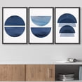 thumbnail image 3 of wall26 Framed Wall Art Print Set Blue Semi Circle Polygon Variety Geometric Shapes Digital Art Modern Art Bohemian Colorful Multicolor for Living Room, Bedroom, Office Natural - 16"x24"x3 B, 3 of 5