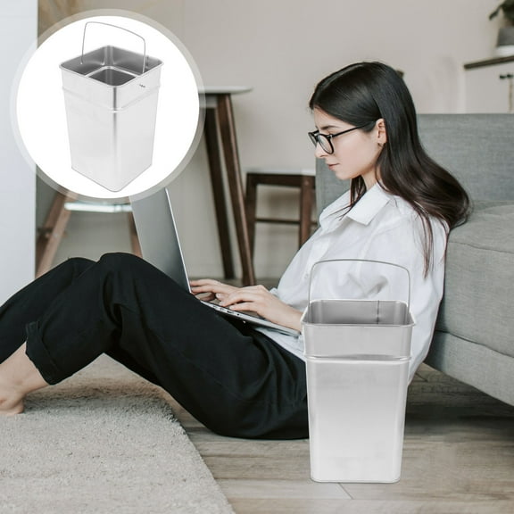 HEMOTON Stainless Steel Bucket for Home Use and Tough with Handle Silver Color 7 Gallons