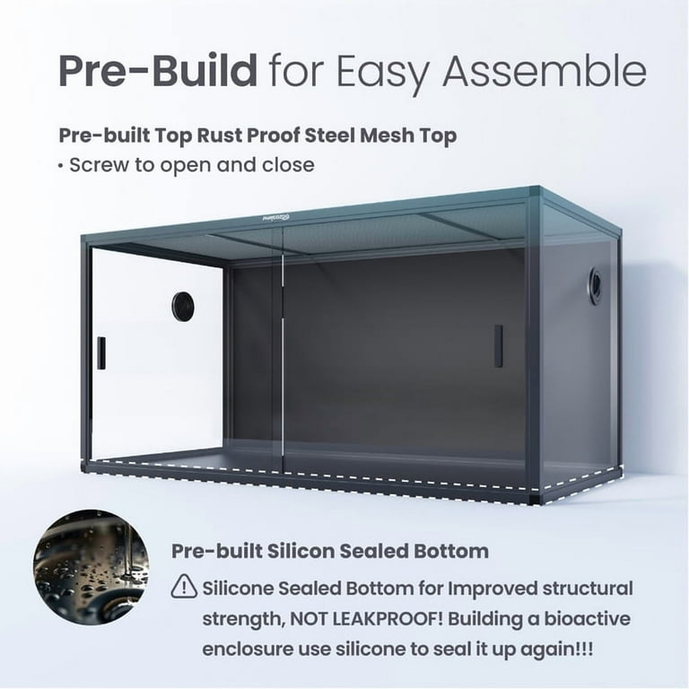 Phailozoo 4x2x2 Reptile Terrarium Enclosure with Ventilation