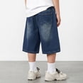 thumbnail image 7 of XEGLSBU Boys Jeans Boys Short Summer Shorts Baggy Fashion Outdoor Shorts Elastic Waist Casual Summer Short Trousers z260612-1-Blue Size 7-8 Years, 7 of 7