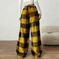 thumbnail image 5 of Gytharion Fuzzy Pajama Pants for Women Winter Fleece Warm Pj Pants with Pockets Cute Plaid Printed Drawstring Elastic Waisted Furry Lounge Pants, 5 of 5