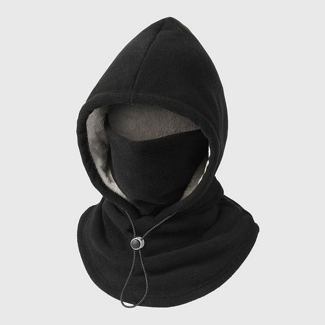 HaoXun Winter Warm Integrated Fleece Hood - Neck Gaiter Face Cover with Drawstring, Cold-Weather Head Protection Accessory